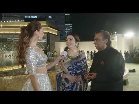 Nita M Ambani and Mukesh Ambani at the launch of Nita Mukesh Ambani Cultural Centre