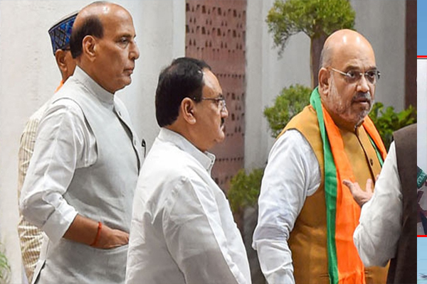 बीजेपी अध्यक्ष नड्डा के घर केंद्रीय गृह मंत्री अमित शाह और कृषि मंत्री नरेंद्र सिंह तोमर और रक्षा मंत्री राजनाथ बैठक करने पहुंचे हैं