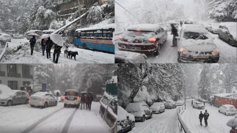 रिकॉर्ड बर्फबारी से सड़कें हुईं जाम