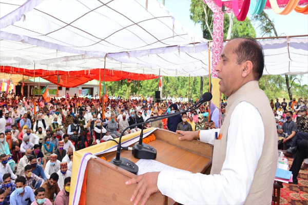 cm jairam Swarghat in Sri Naina Devi ji Vidhan Sabha area of Bilaspur