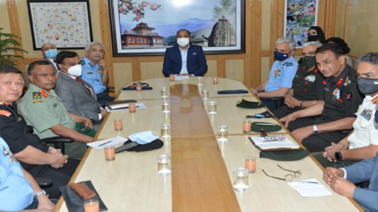 प्रदेश के दौरे पर आए नेशनल डिफेंस काॅलेज के प्रतिनिधिमंडल ने मुख्यमंत्री से भेंट की