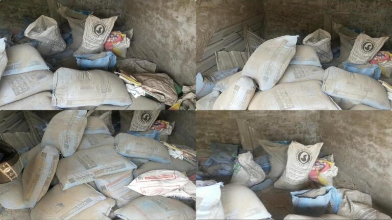 सत्तारूढ़ पार्टी नेता की निगरानी में सरकारी सीमेंट की अदला बदली,पुलिस ने सीमेंट स्टोर को किया तालाबंद