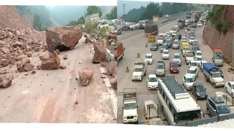 परवाणू शिमला नैशनल हाईवे पर चट्टानों के गिरने से जनता को हो रही ख़ासी परेशानी