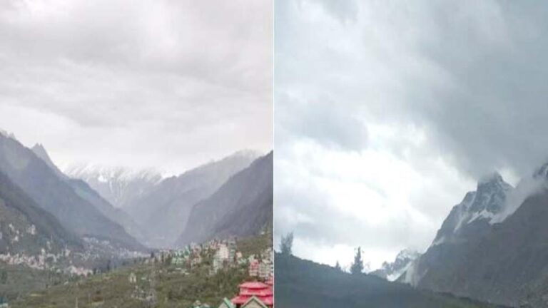 हिमाचल में मौसम ने कवरट : रोहतांग और मनाली की ऊँची चोटियों पर बर्फबारी