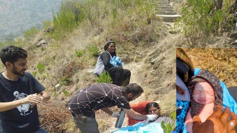 ईएमटी शमशेर सागर ने सड़क से पैदल चलकर रास्ते में ही कराया महिला के सफल प्रसव