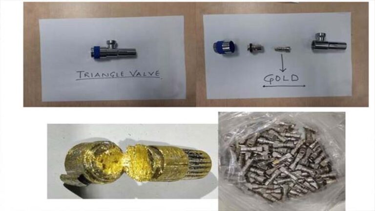 डीआरआई ने त्रिकोणाकार वाल्व में छि‍पाकर रखा गया 61.5 किलोग्राम सोना किया जब्त