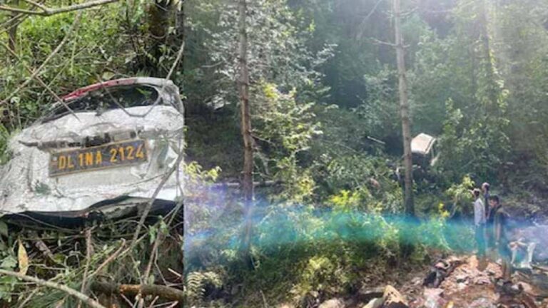 बंजार में दर्दनाक हादसा, खड्ड में गिरी कार, 4 पर्यटकों की मौत, 3 घायल