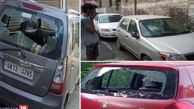 चंबाः सड़क किनारे खड़ी 50 गाड़ियों में तोड़फोड़