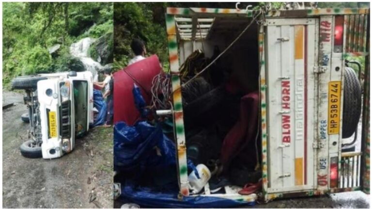 सड़क पर पलटी जीप, एक की मौत, छह घायल