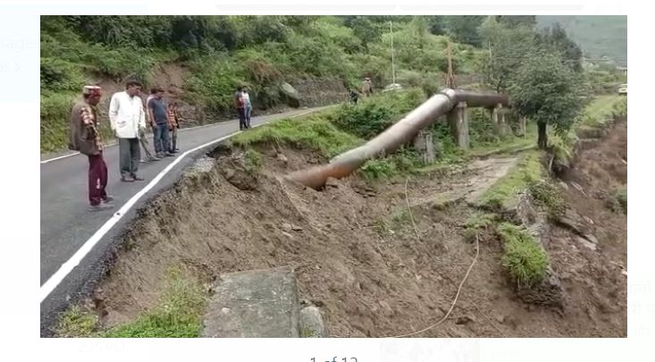 रघुप्रीत हाईड्रो प्रोजेक्ट की क्रेटवॉल उखड़ने से खेत मालिकों को भारी नुकसान