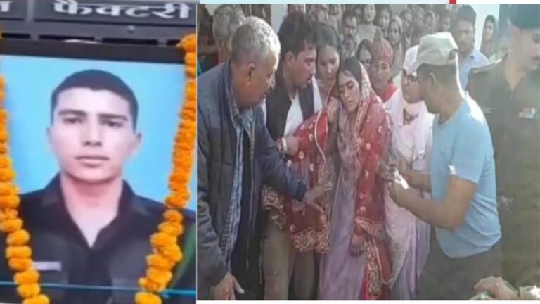 तिरंगे में लिपटकर घर पहुंची हिमाचल के जवान की पार्थिव देह,सुहाग के जोड़े में पत्नी ने दी अंतिम विदाई