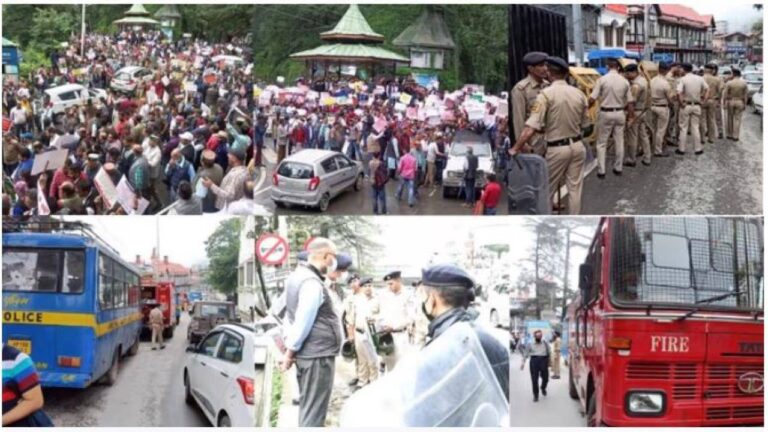 शिमला में किसान-बागवानों की आक्रोश रैली, सचिवालय के सामने की बैरिकेडिंग, भारी पुलिस बल तैनात