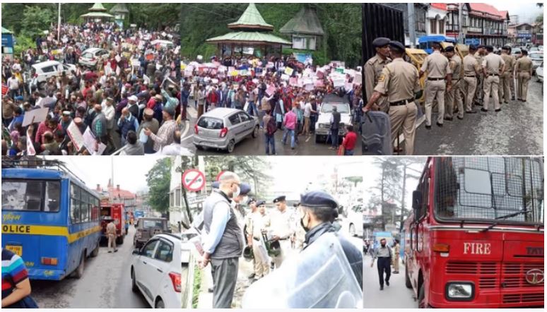 शिमला में किसान-बागवानों की आक्रोश रैली, सचिवालय के सामने की बैरिकेडिंग, भारी पुलिस बल तैनात
