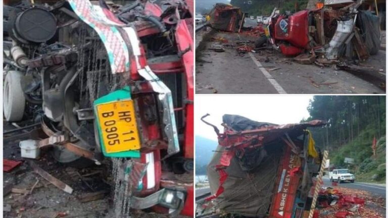 हादसा: कुल्लू-मनाली हाईवे तीन में दो ट्रकों में हुई जोरदार टक्कर, तीन घायल