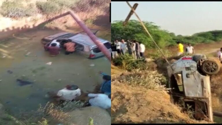 नहर से कार को निकालते हुए