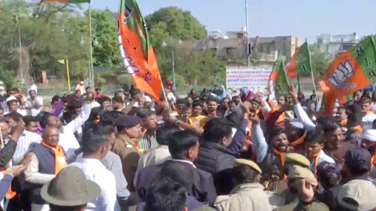 BJPs Minority Wing Hold A Protest In Jaipur 