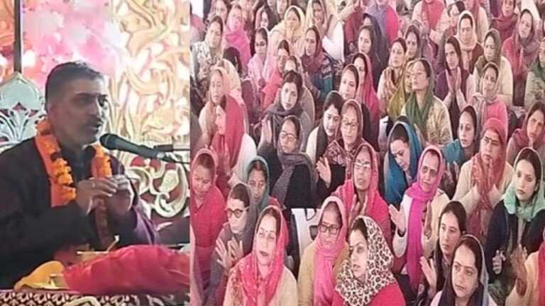 भौतिक जगत में मानव आत्मिक सुख से दूर होता जा रहा :-कथावाचक पंडित टेकचंद शर्मा