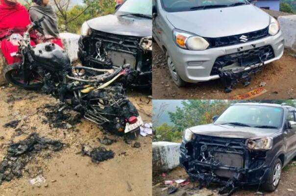 मंडी: शरारती तत्वों ने सड़क किनारे खड़ी बाइक में लगाई आग, दो गाड़ियों को भी हुआ नुकसान