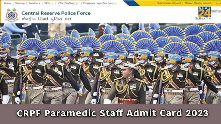 CRPF Paramedic Staff Admit Card 2023