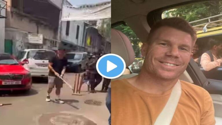 David Warner Gully Cricket1