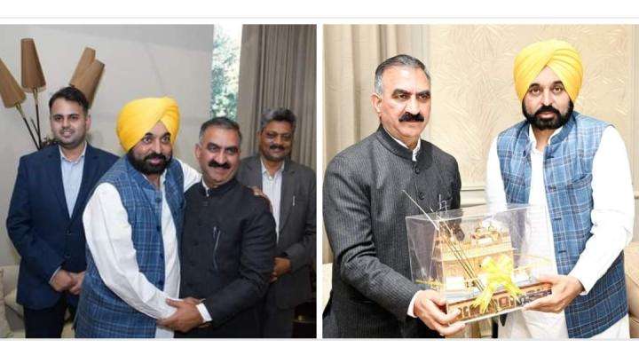 पंजाब के सीएम मान और सीएम सुक्खू के बीच हुई पानी पर सेस के मामले पर चर्चा