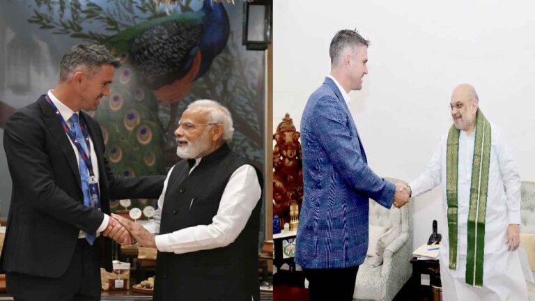 Kevin Pietersen Former Englissh Captain Met Prime Minister Narendra Modi
