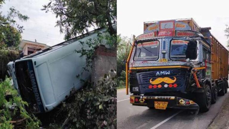 ऊना: अंब में तेज रफ़्तार ट्रक ने बस को मारी टक्कर, खाई में लुढ़की 10 से ज्यादा मजदूर बाल बाल बचे