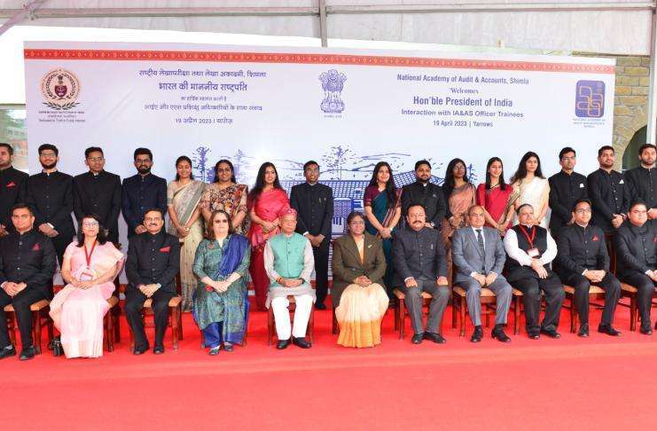 President interacts with IA&AS Officers Trainees