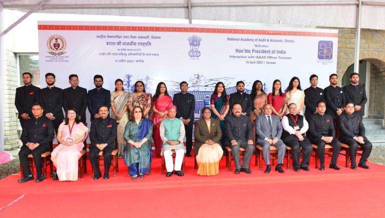 President interacts with IA&AS Officers Trainees