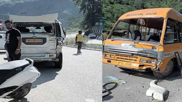 Mandi News Mandi School bus accedent news