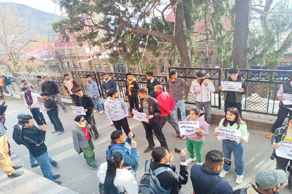 AVBP's demonstration outside DC Office Shimla