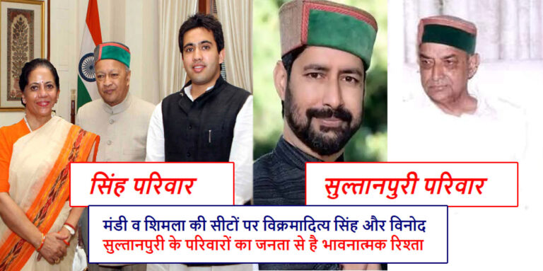 Lok Sabha Election 2024: Singh and Sultanpuri families have an emotional relationship with the public in Mandi and Shimla Lok Sabha.