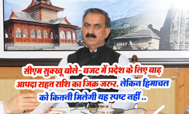 Budget-2024 Review: सीएम सुक्खू ने केंद्रीय बजट को बताया निराशाजनक और किसान विरोधी