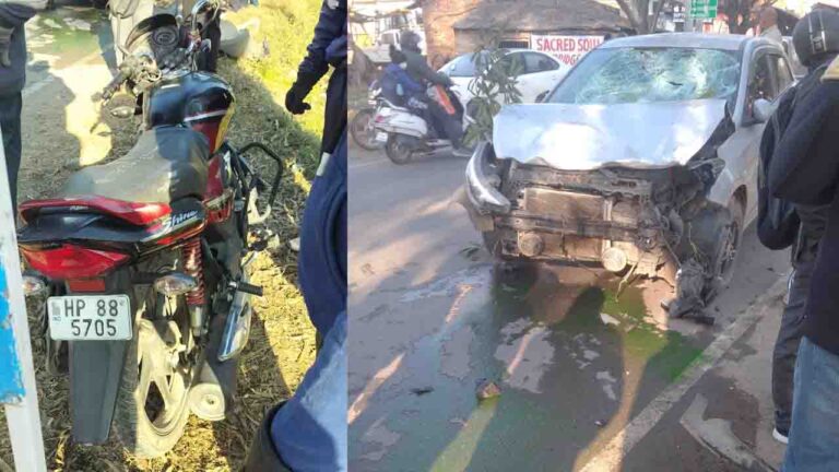 Kangra News: कार और बाइक की जोरदार टक्कर में दंपति गंभीर रूप से घायल