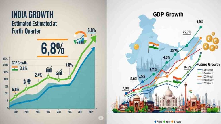 India GDP Growth: वित्त वर्ष 2024-25 की चौथी तिमाही में भारत की जीडीपी वृद्धि 6.8% रहने का अनुमान