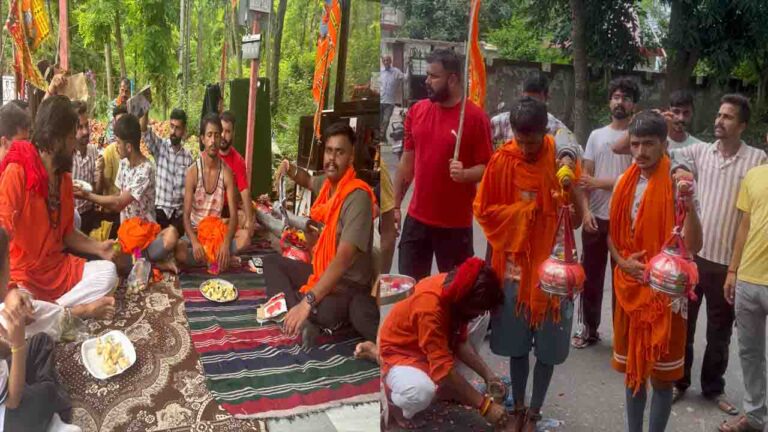 Kangra News: 600 किमी की कांवड़ यात्रा, फतेहपुर के चाट्टा में कांवड़ियों का जोरदार स्वागत