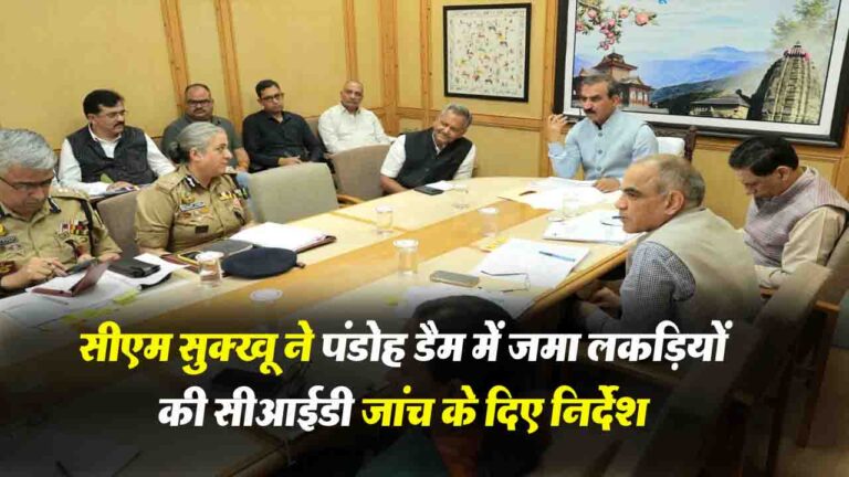 Himachal News: पंडोह डैम में जमा लकड़ियों की सीआईडी जांच के आदेश, CM सुक्खू ने दिए निर्देश