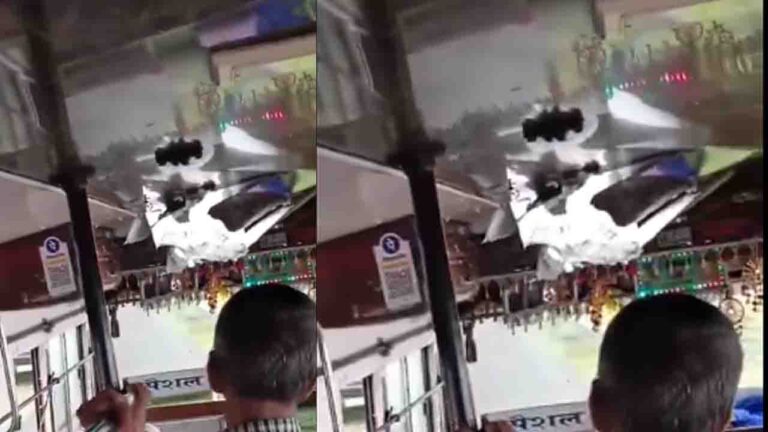 Chamba News: चंबा में चलती बस में आ गिरा पत्थर