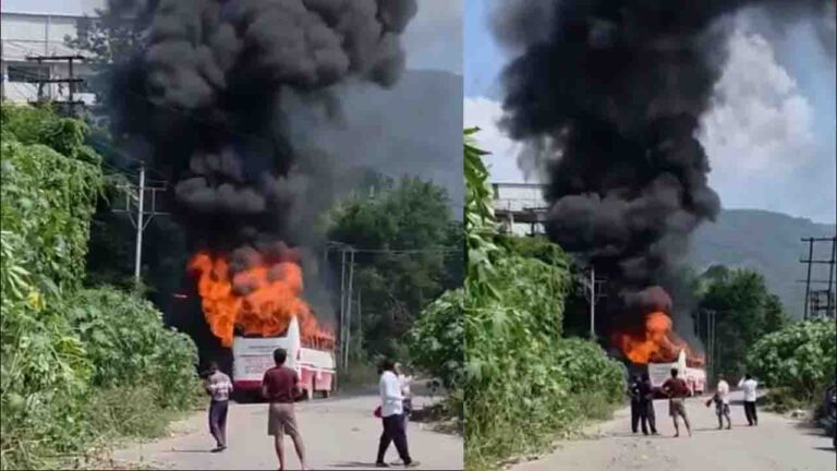 Baddi Bus Fire Incident: बद्दी में स्टाफ बस में लगी भीषण आग, कर्मचारी बाल-बाल बचे, जांच शुरू