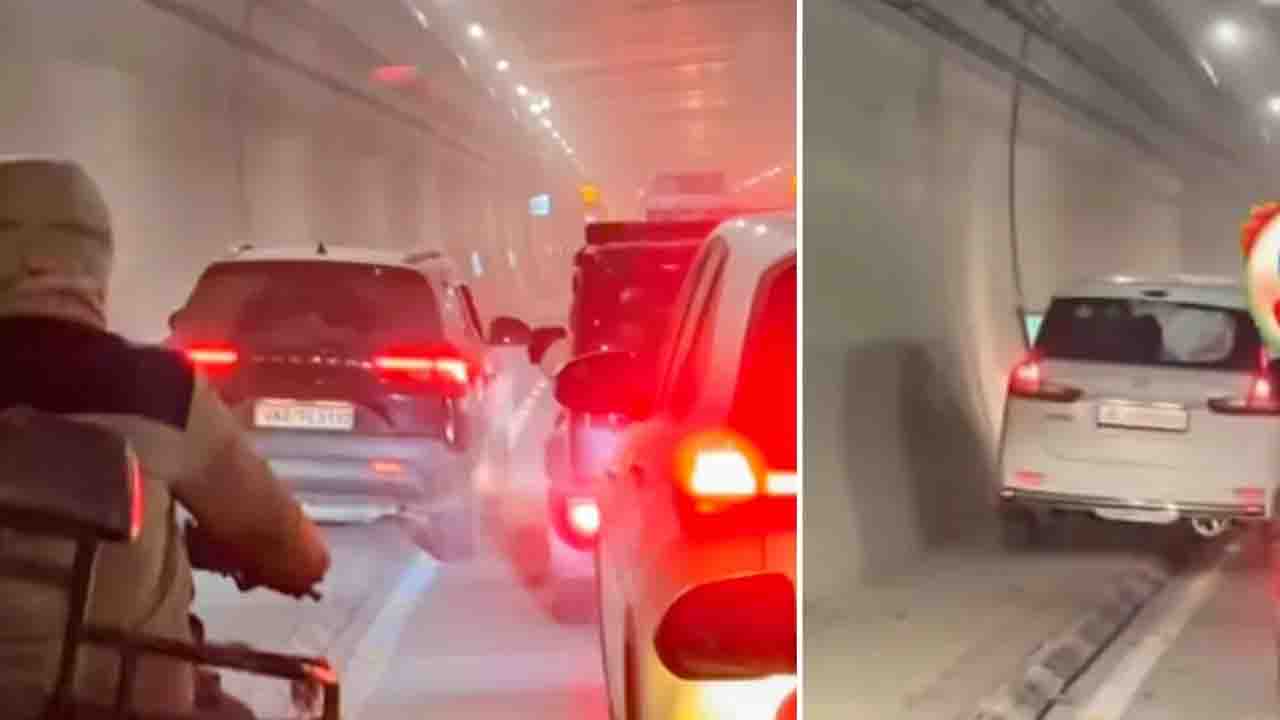 Atal Tunnel Rohtang में खतरनाक ओवरटेक पर चार पर्यटक गाड़ियों का 14 हजार के चालान..!