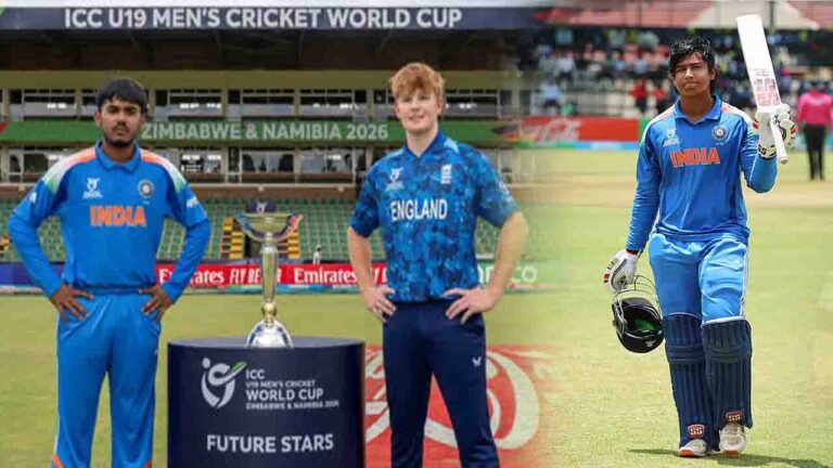 IND vs ENG U19 World Cup 2026 Final : वैभव सूर्यवंशी की तूफानी पारी! भारत ने फाइनल में इंग्लैंड के सामने खड़ा किया 411 रनों का विशाल लक्ष्य