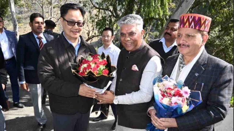 Chamba News: केंद्रीय मंत्री किरेन रिजिजू का चंबा पहुंचने पर हुआ भव्य स्वागत