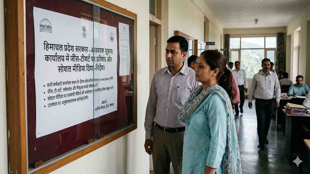 HP Govt Employee Dress Code: हिमाचल में सरकारी कर्मचारियों के लिए ऑफिस में जींस-टीशर्ट पर बैन, सोशल मीडिया इस्तेमाल पर नई गाइडलाइंस जारी..