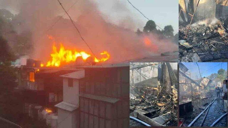 Kasauli Heritage Market Fire : कसौली हेरिटेज मार्केट में तड़के भीषण आग, लाखों का नुकसान