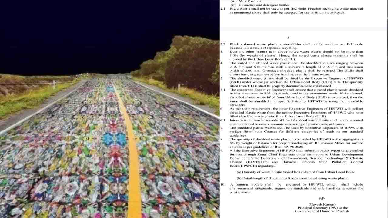 Plastic Waste Roads: हिमाचल में प्लास्टिक कैरी बैग और दूध के पाउच से बनेंगी सड़कें, सुक्खू सरकार में हुआ बड़ा फैसला