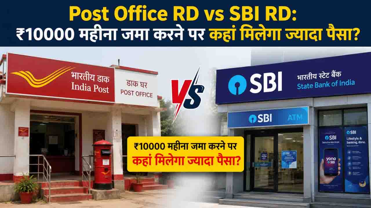 Post Office RD vs SBI RD: ₹10000 महीना जमा करने पर कहां मिलेगा ज्यादा पैसा?
