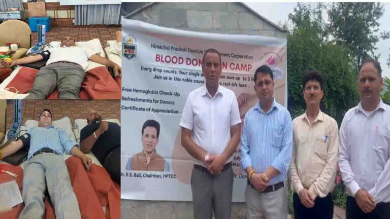HPTDC Barog: पूर्व मंत्री जीएस बाली की जयंती पर बड़ोग के पाइनवुड में रक्तदान शिविर का आयोजन