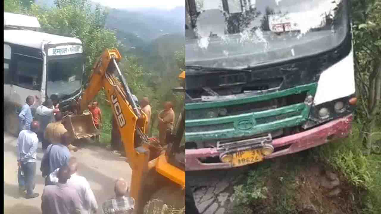 Mandi News: मंडी में खाई के ऊपर हवा में लटकी 30 सवारियों से भरी HRTC बस, ड्राइवर ने सूझबूझ से ऐसे बचाई जान!