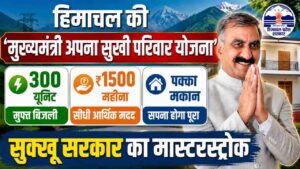 Mukhyamantri Apna Sukhi Parivar Yojana Himachal Pradesh: 300 यूनिट मुफ्त बिजली, ₹1500 महीना और पक्का मकान, हिमाचल के गरीबों के लिए सुक्खू सरकार ला रही "अपना सुखी परिवार योजना"
