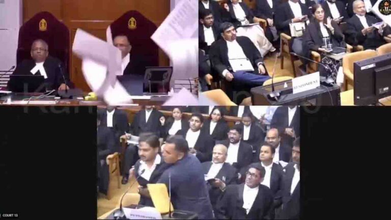 Supreme Court Viral Video: सुप्रीम कोर्ट में भारी हंगामा, कोर्टरूम में युवक ने जजों के सामने के हवा में उड़ाए कागज, CJI को कहे अपशब्द..!